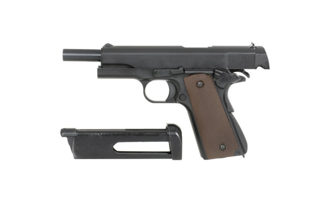 Страйкбольный пистолет Colt 1911, CO2, чёрный (KJW)