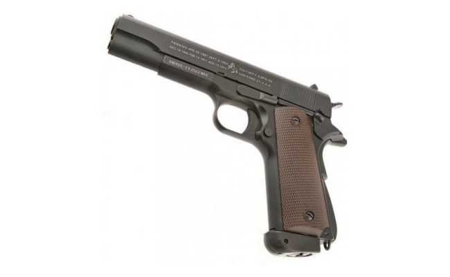 Страйкбольный пистолет Colt 1911, CO2, чёрный (KJW)