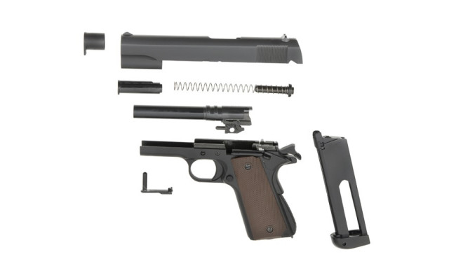 Страйкбольный пистолет Colt 1911, CO2, чёрный (KJW)
